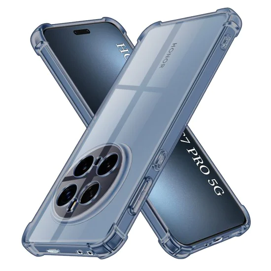 Калъф за Honor Magic7 Pro - Techsuit - Удароустойчив Clear Silicone - Опушено Черен