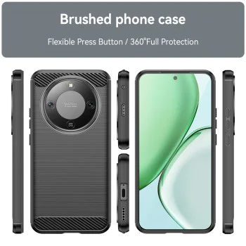Калъф – Honor Magic8 Lite – Techsuit Carbon Silicone – Черен