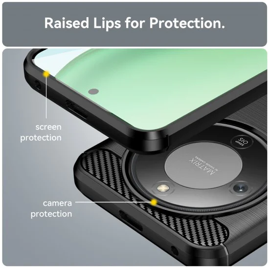 Калъф – Honor Magic8 Lite – Techsuit Carbon Silicone – Черен