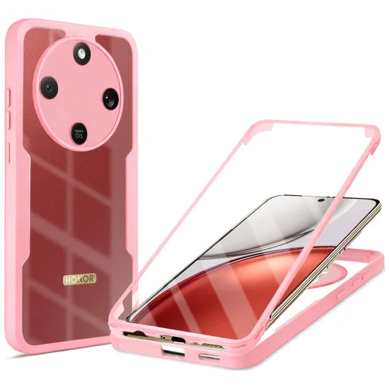 Калъф за Honor Magic8 Lite - Techsuit ColorVerse 360 Series + Протектор - Розов