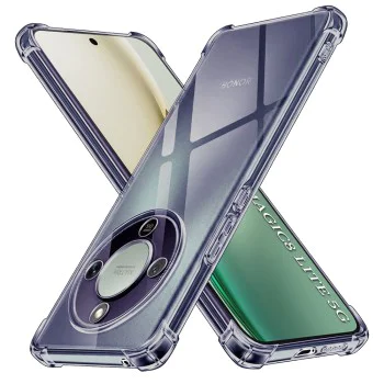 Калъф за Honor Magic8 Lite - Techsuit Shockproof Clear Silicone - Димно черен