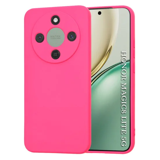 Калъф за Honor Magic8 Lite - Techsuit SoftFlex - Ярко розов