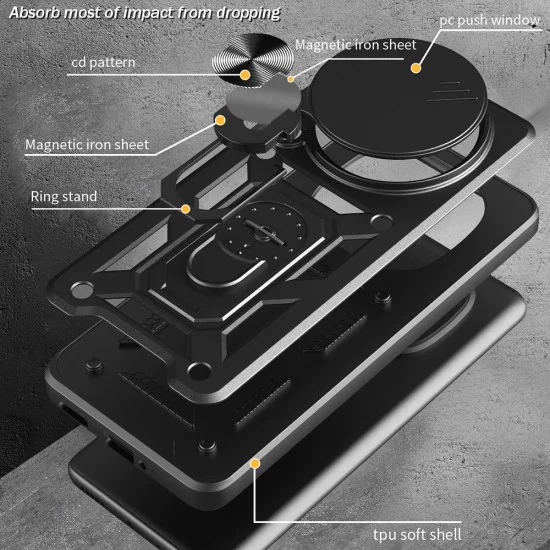 Калъф за Honor Magic8 Pro - CamShield Series - Techsuit - Розово злато