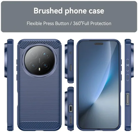 Калъф за Honor Magic8 Pro - Carbon Silicone - Techsuit - Син