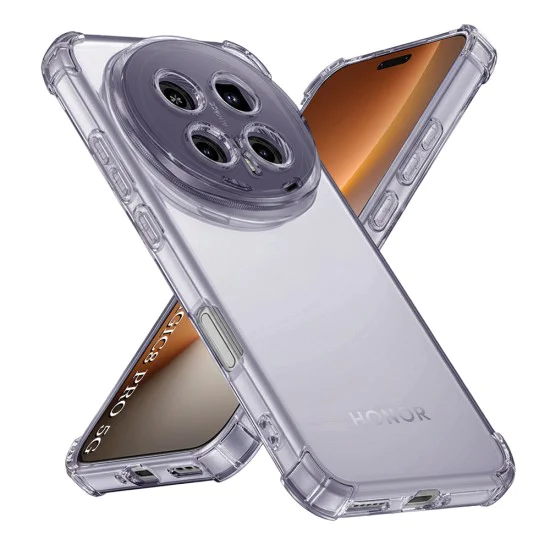 Калъф за Honor Magic8 Pro - Shockproof Clear Silicone - Techsuit - Прозрачен дим