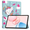 Калъф за Honor Pad 10 - Techsuit - FoldPro - Еднорог - Син