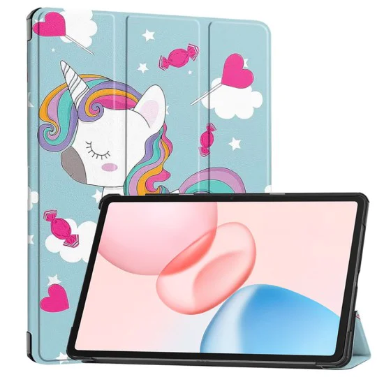 Калъф за Honor Pad 10 - Techsuit - FoldPro - Еднорог - Син