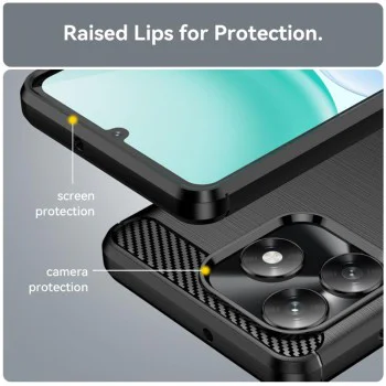 Калъф – Honor X5c Plus – Techsuit Carbon Silicone – Черен