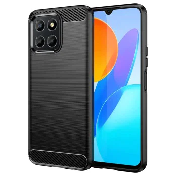 Калъф за Honor X6 / X8 5G / 70 Lite - Carbon Silicone - Черен