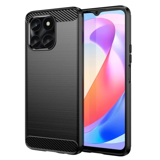 Калъф за Honor X6a - Carbon Silicone - Черен