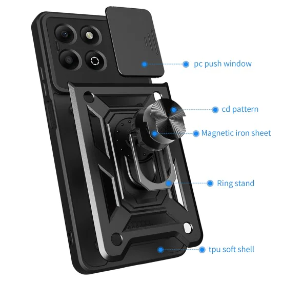 Калъф за Honor X6b - CamShield Series - черен