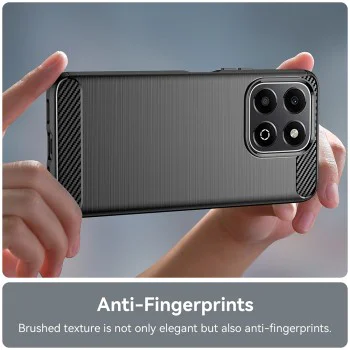 Калъф за Honor X6b - Carbon Silicone - Черен
