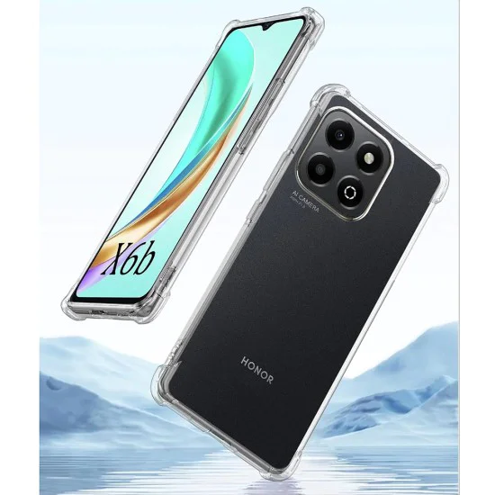 Калъф за Honor X6b - Удароустойчив Прозрачен Прозрачен Силиконов - Прозрачен
