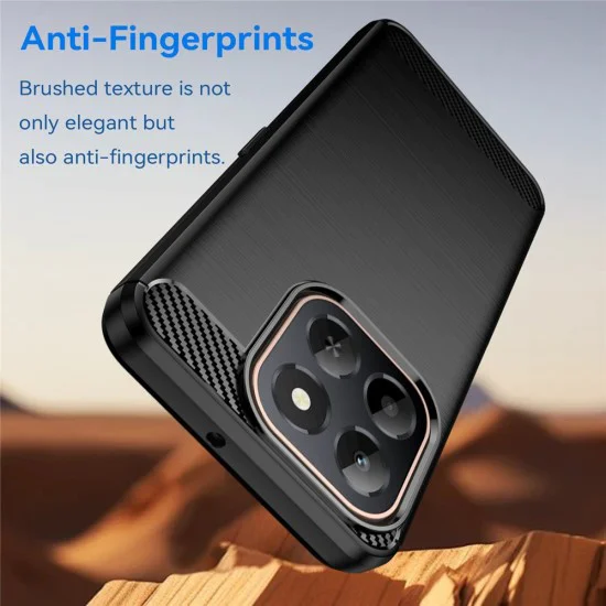 Калъф за Honor X6c - Techsuit - Carbon Silicone - Черен