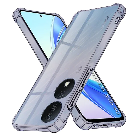 Калъф за Honor X7b / X7b 5G / 90 SMART - Techsuit - Удароустойчив Clear Silicone - Опушено Черен