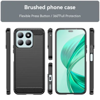 Калъф за Honor X8b - Carbon Silicone - Черен