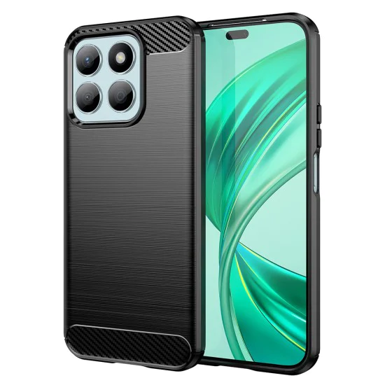 Калъф за Honor X8b - Carbon Silicone - Черен