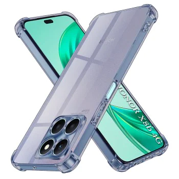 Калъф за Honor X8b - Techsuit - Удароустойчив Clear Silicone - Опушено Черен