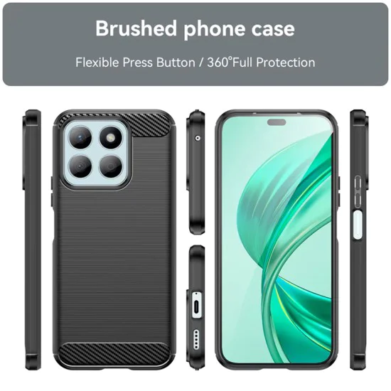 Калъф за Honor X8c - Techsuit - Carbon Silicone - Blue