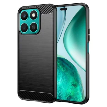Калъф за Honor X8c - Techsuit - Carbon Silicone - Черен