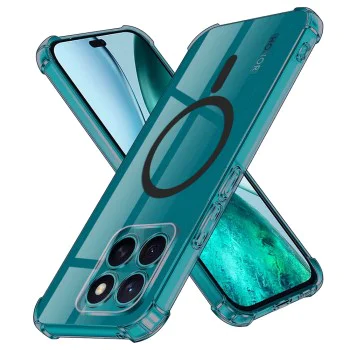 Калъф за Honor X8c - Techsuit - Shockproof Clear Silicone MagSafe - Опушено Черен