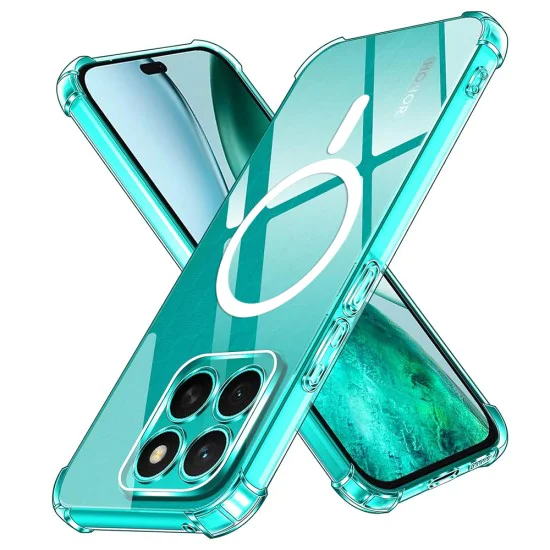 Калъф за Honor X8c - Techsuit - Удароустойчив Clear Silicone MagSafe - Прозрачен