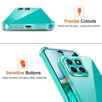 Калъф за Honor X8c - Techsuit - Удароустойчив Clear Silicone - Прозрачен