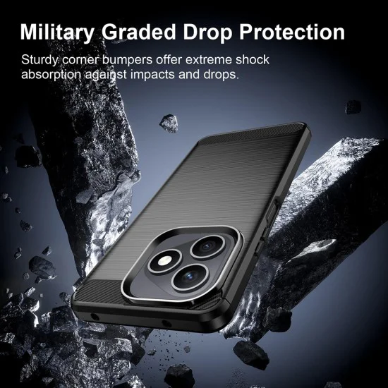 Калъф за Honor X8d - Carbon Silicone - Techsuit - Черен