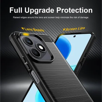 Калъф за Honor X8d - Carbon Silicone - Techsuit - Черен