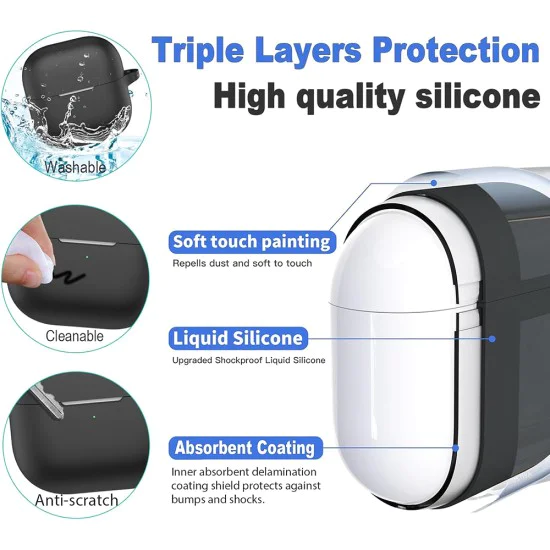 Калъф за Huawei FreeClip 2 - Silicone Case - Techsuit - Черен