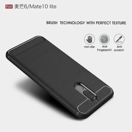 Калъф за Huawei Mate 10 Lite - Carbon Silicone - Черен