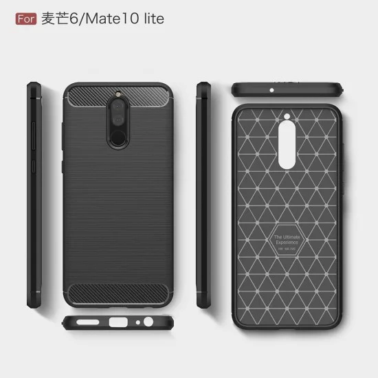 Калъф за Huawei Mate 10 Lite - Carbon Silicone - Черен
