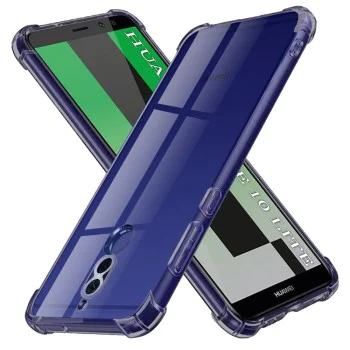 Калъф за Huawei Mate 10 Lite - Techsuit - Удароустойчив Clear Silicone - Опушено Черен