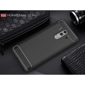 Калъф за Huawei Mate 10 Pro - Carbon Silicone - Черен