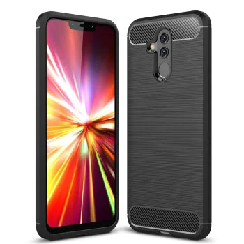 Калъф за Huawei Mate 20 Lite - Carbon Silicone - Черен