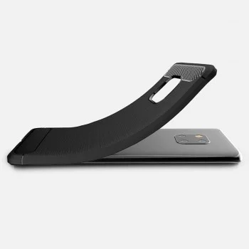 Калъф за Huawei Mate 20 Pro - Carbon Silicone - Черен
