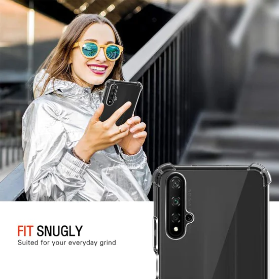 Калъф за Huawei Nova 5T / Honor 20 - Удароустойчив Прозрачен Силиконов - Прозрачен