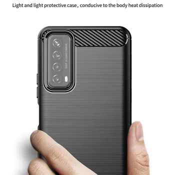 Калъф за Huawei P Smart 2021 - Carbon Silicone - Черен