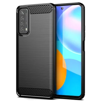 Калъф за Huawei P Smart 2021 - Carbon Silicone - Черен