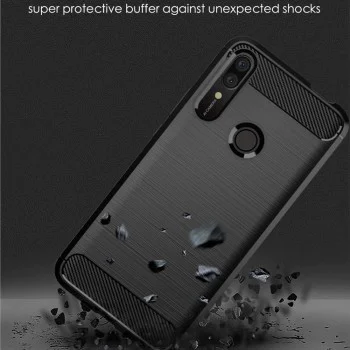 Калъф за Huawei P Smart Z - Carbon Silicone - Черен