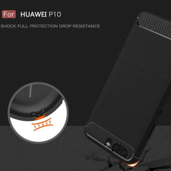 Калъф за Huawei P10 - Carbon Silicone - Черен