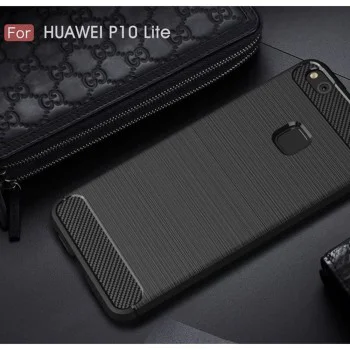 Калъф за Huawei P10 Lite - Carbon Silicone - Черен