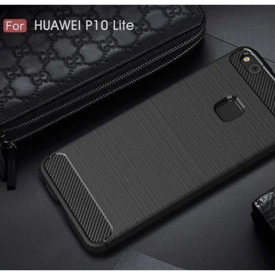 Калъф за Huawei P10 Lite - Carbon Silicone - Черен