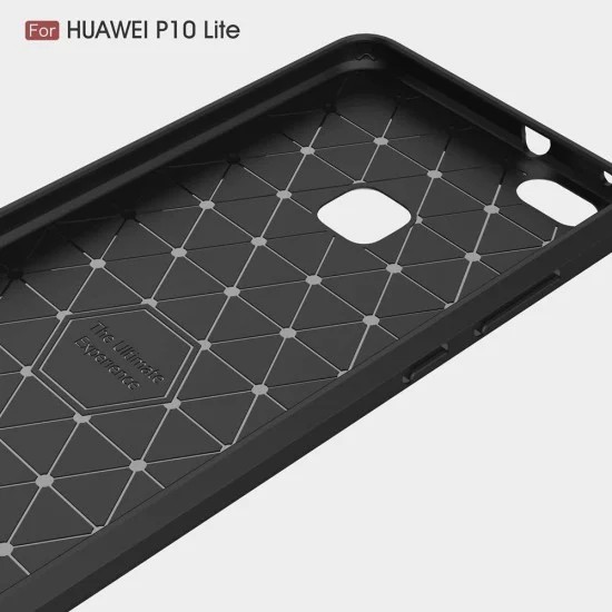 Калъф за Huawei P10 Lite - Carbon Silicone - Черен