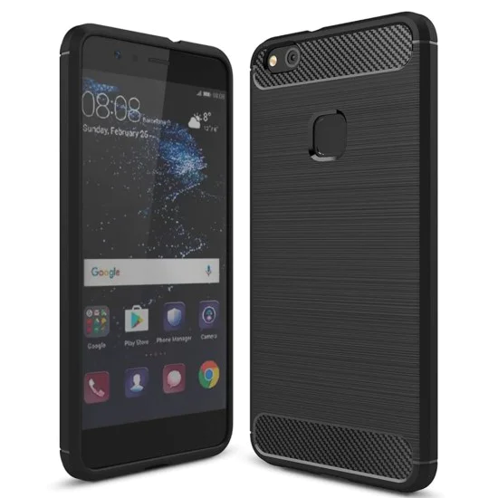 Калъф за Huawei P10 Lite - Carbon Silicone - Черен