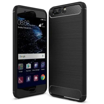Калъф за Huawei P10 Plus - Carbon Silicone - Черен