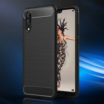 Калъф за Huawei P20 - Carbon Silicone - Черен