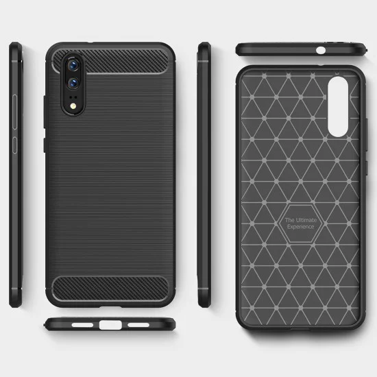 Калъф за Huawei P20 - Carbon Silicone - Черен