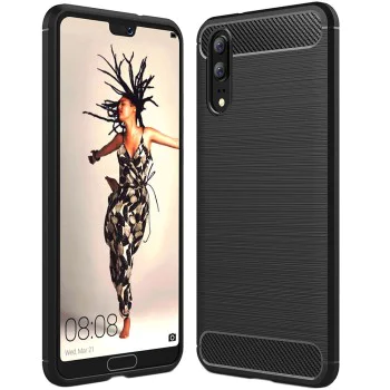 Калъф за Huawei P20 - Carbon Silicone - Черен