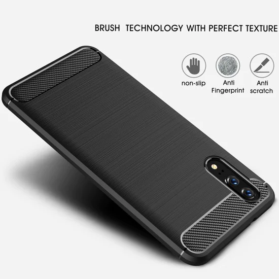 Калъф за Huawei P20 - Carbon Silicone - Черен